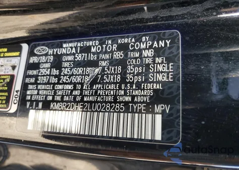2020 Hyundai Palisade Sel from USA, damaged, VIN KM8R2DHE2LU028285